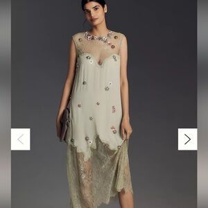 Forever That Girl Floral Appliqué Sleeveless Lace Midi Dress